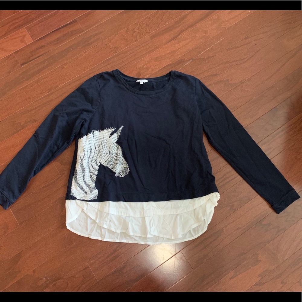 Crown & Ivy Zebra Petite Top